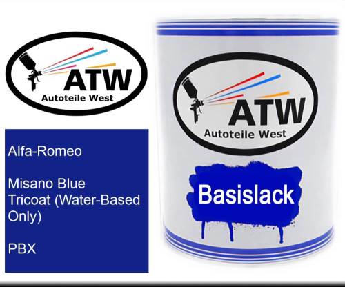 Alfa-Romeo, Misano Blue Tricoat (Water-Based Only), PBX: 1L Lackdose, von ATW Autoteile West.